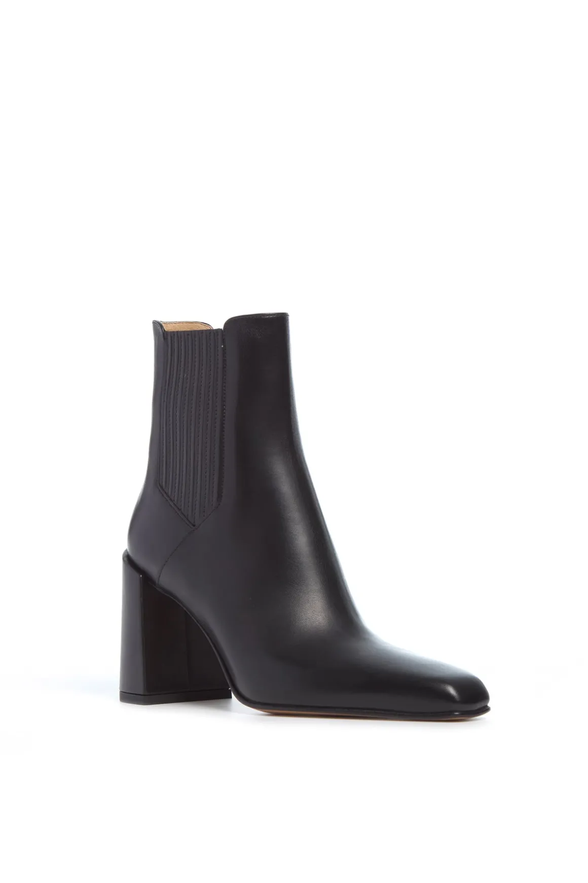 Luke High Heel Ankle Boot in Black Leather