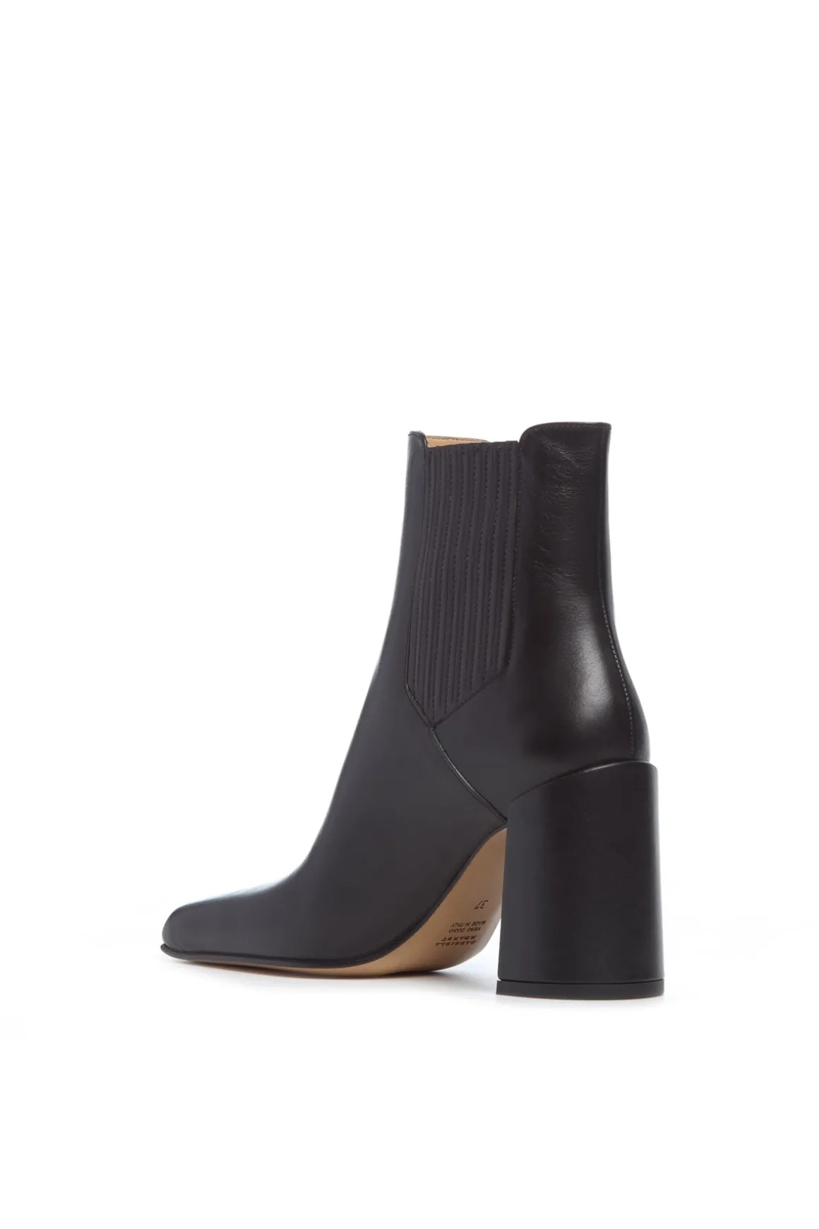 Luke High Heel Ankle Boot in Black Leather