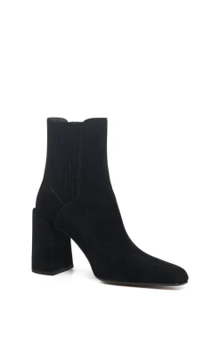 Luke High Heel Ankle Boot in Black Suede