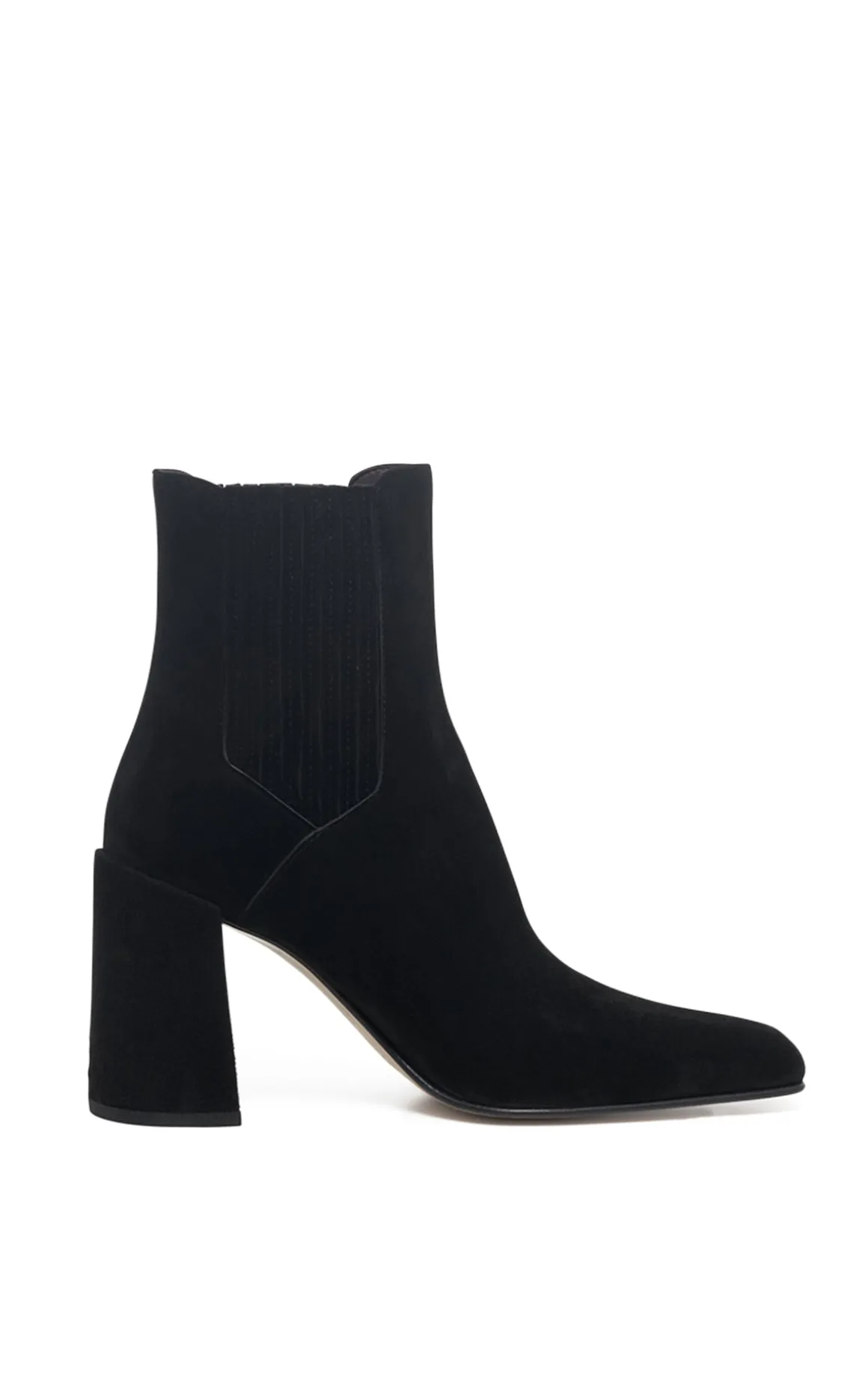 Luke High Heel Ankle Boot in Black Suede