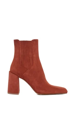 Luke High Heel Ankle Boot in Burnt Sienna Suede