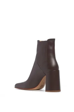 Luke High Heel Ankle Boot in Chocolate Leather