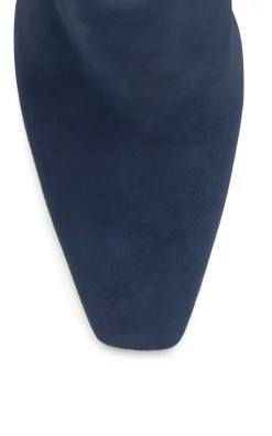 Luke High Heel Ankle Boot in Navy Suede