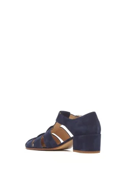 Lyle Block Heel Pump Sandal in Electric Navy Suede