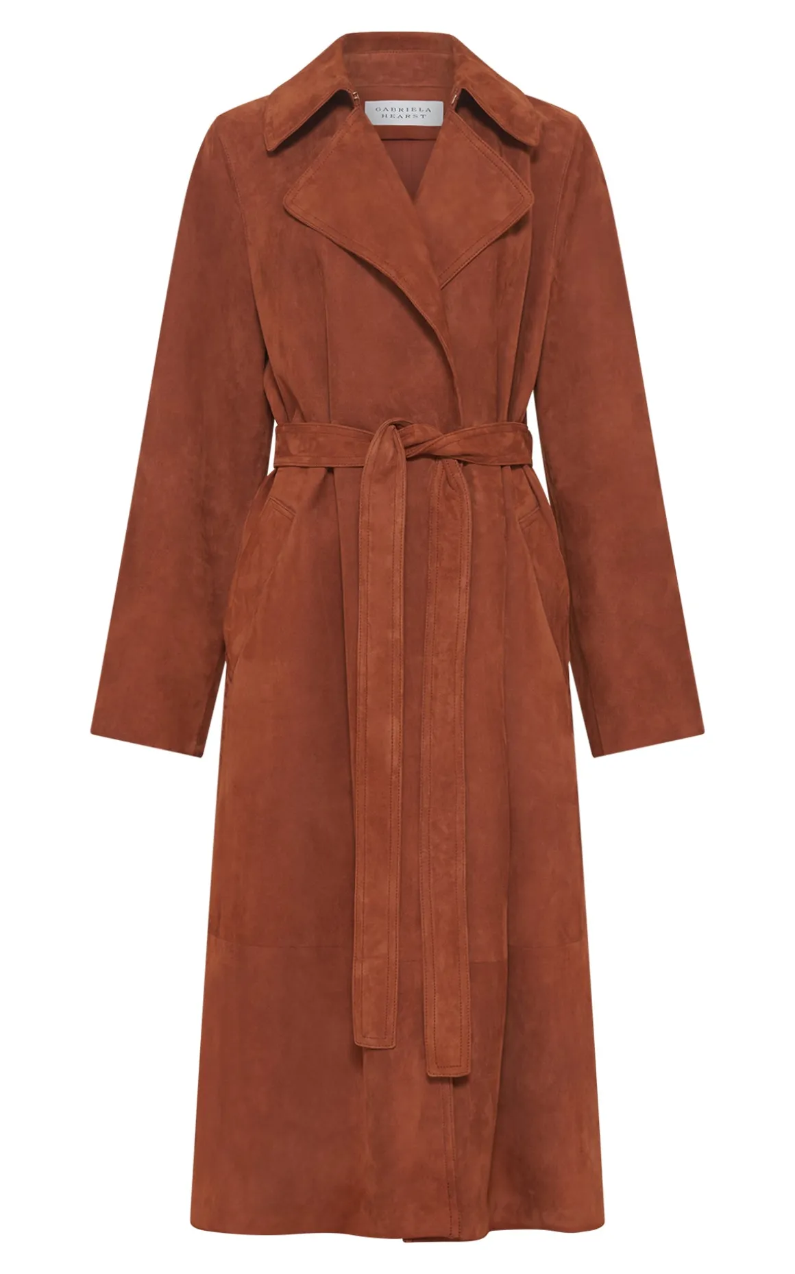 Lyra Trench Coat in Cognac Suede