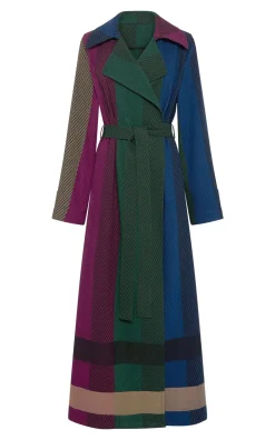Lyra Trench Coat in Multi Cashmere