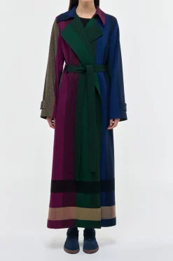 Lyra Trench Coat in Multi Cashmere