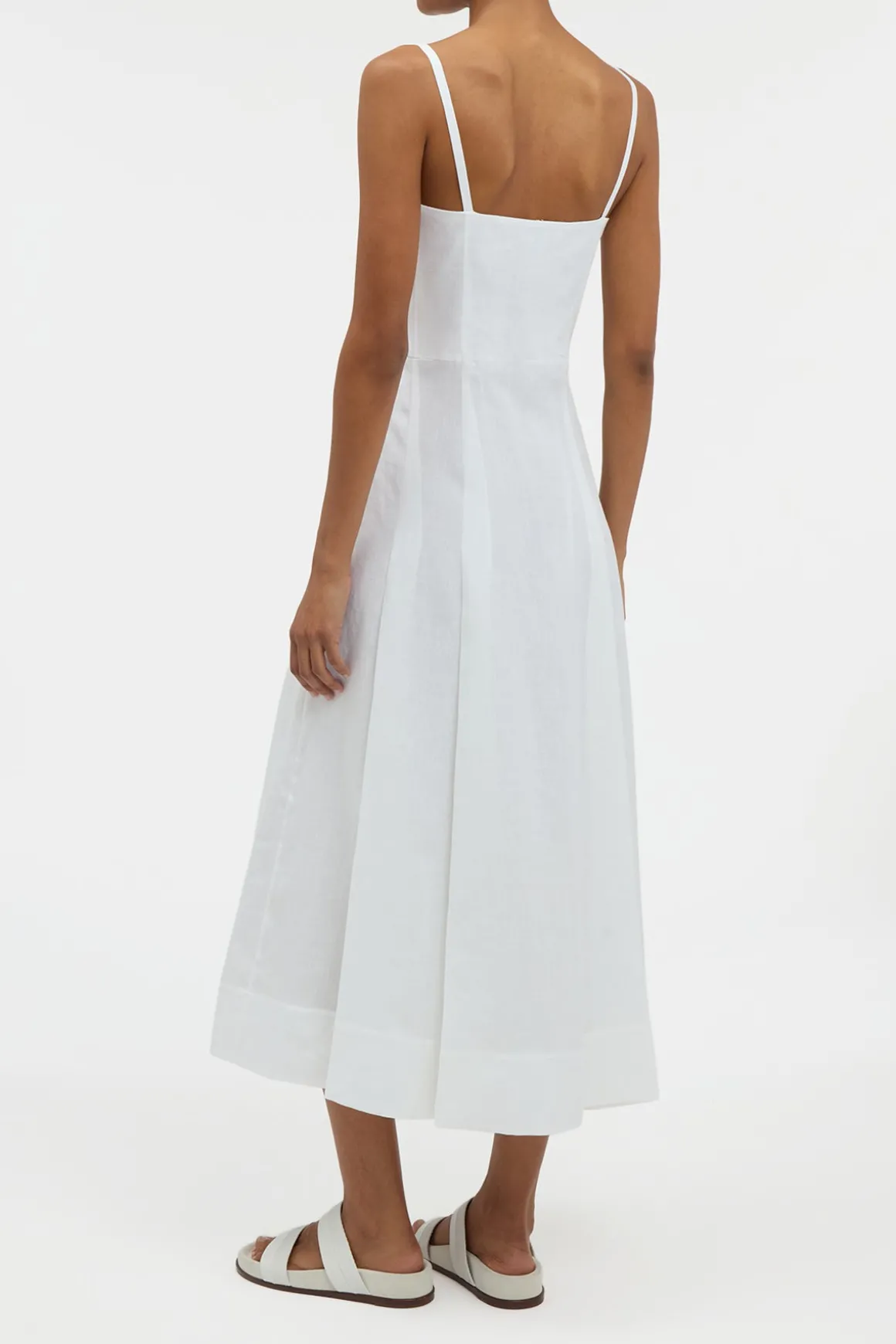 Magritte Dress in White Aloe Linen