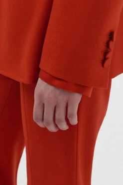 Mairi Blazer in Antelope Orange Wool Cashmere Flannel