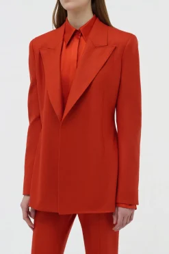 Mairi Blazer in Antelope Orange Wool Cashmere Flannel