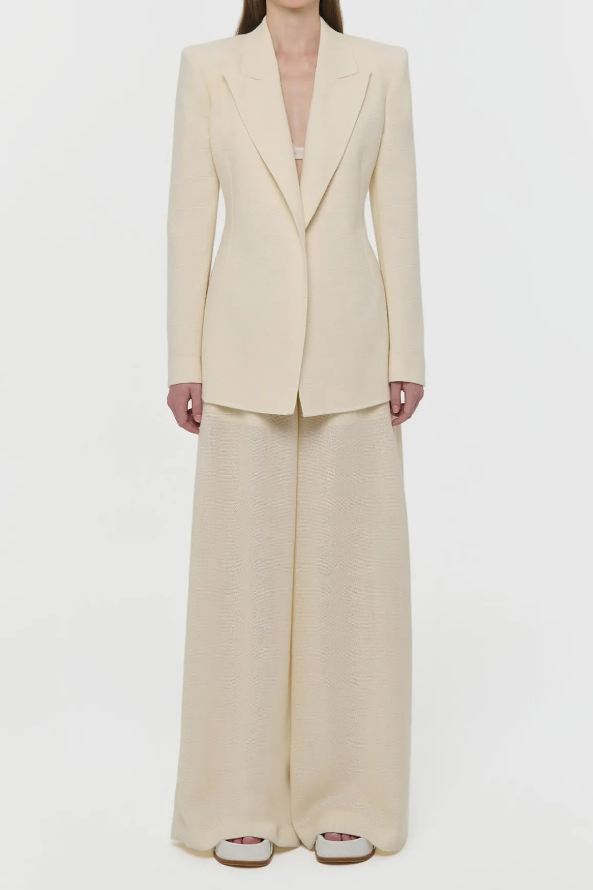 Mairi Blazer in Ivory Alpaca Wool