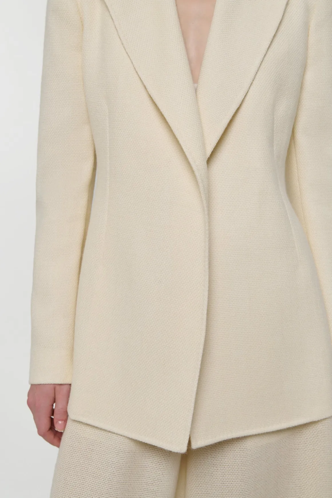 Mairi Blazer in Ivory Alpaca Wool