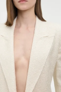 Mairi Blazer in Ivory Silk Boucle