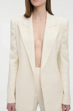 Mairi Blazer in Ivory Silk Boucle