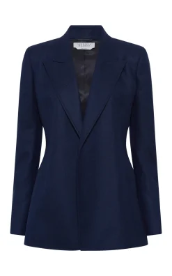 Mairi Blazer in Navy Wool Cashmere Flannel