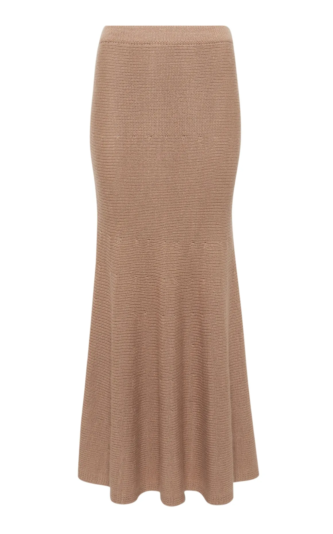 Manni Knit Maxi Skirt in Camel Cashmere