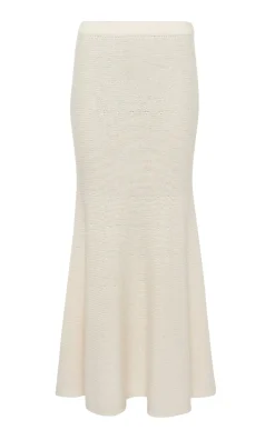 Manni Knit Maxi Skirt in Ivory Cashmere