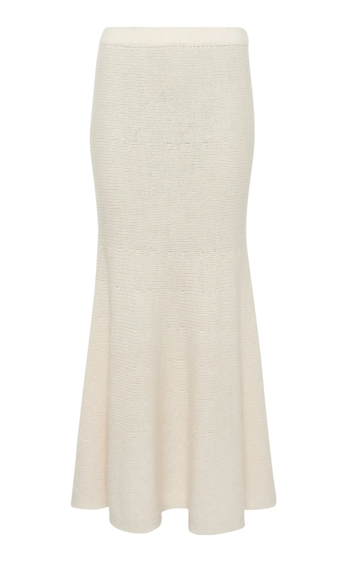Manni Knit Maxi Skirt in Ivory Cashmere