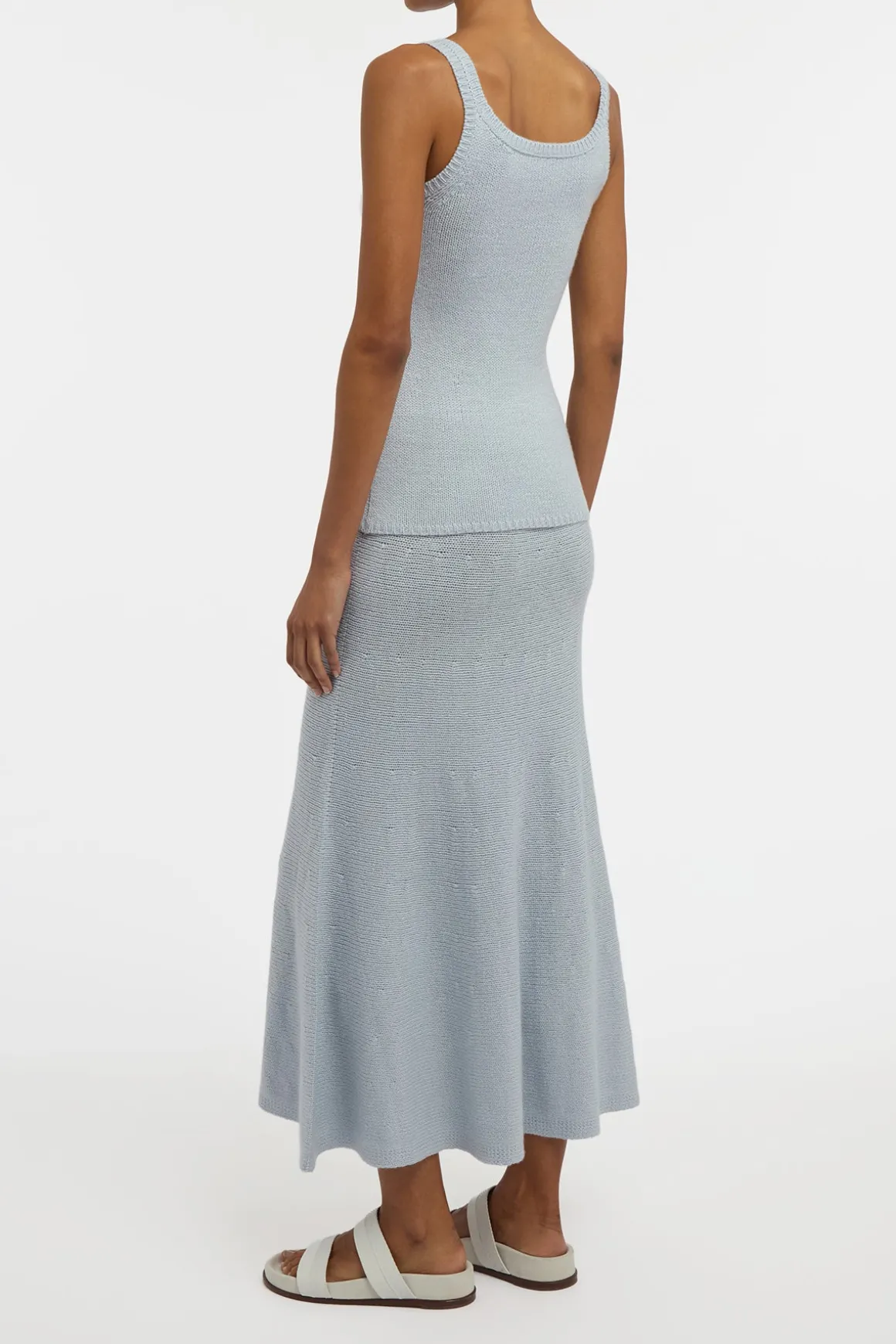 Manni Knit Maxi Skirt in Light Blue Cashmere