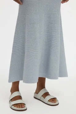 Manni Knit Maxi Skirt in Light Blue Cashmere