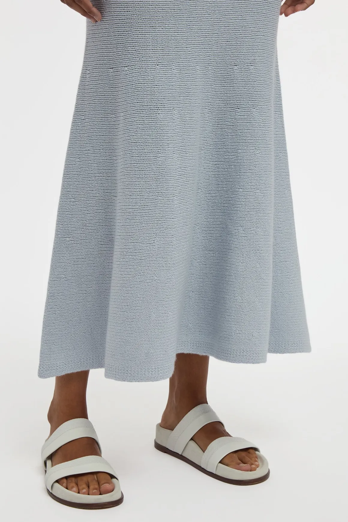 Manni Knit Maxi Skirt in Light Blue Cashmere