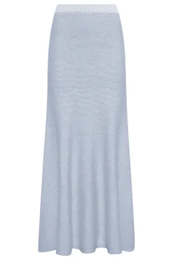 Manni Knit Maxi Skirt in Light Blue Cashmere