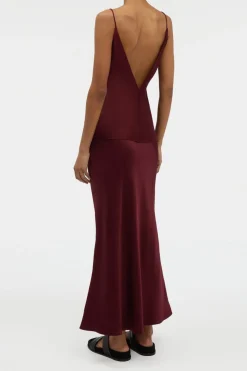 Maria Top in Bordeaux Silk Satin