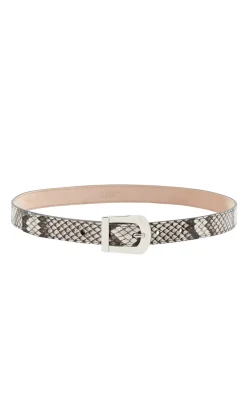 Marija Buckle Belt in Black & White Inversa™ Snakeskin