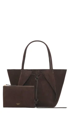Marija Tote Bag in Chocolate Suede