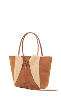 Marija Tote Bag in Cognac Shearling
