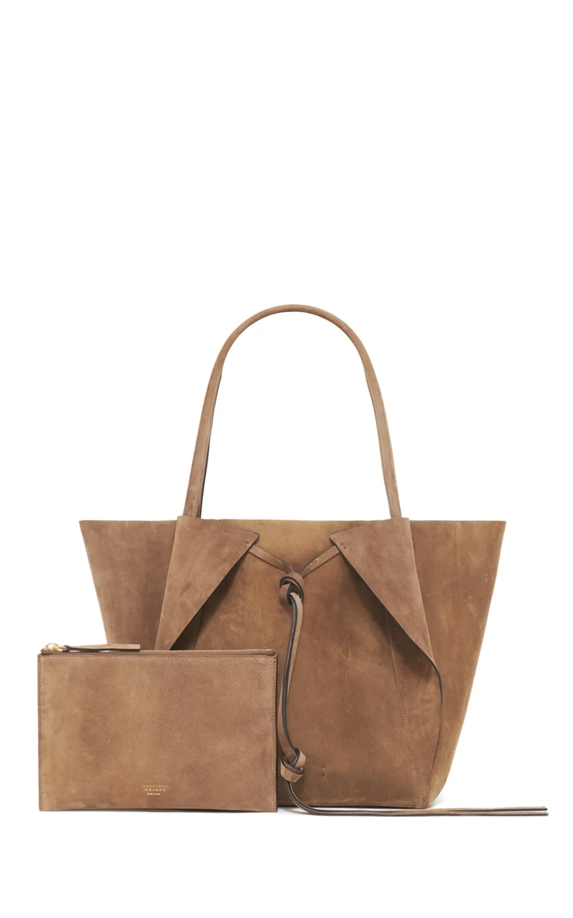 Marija Tote Bag in Dark Sand Suede