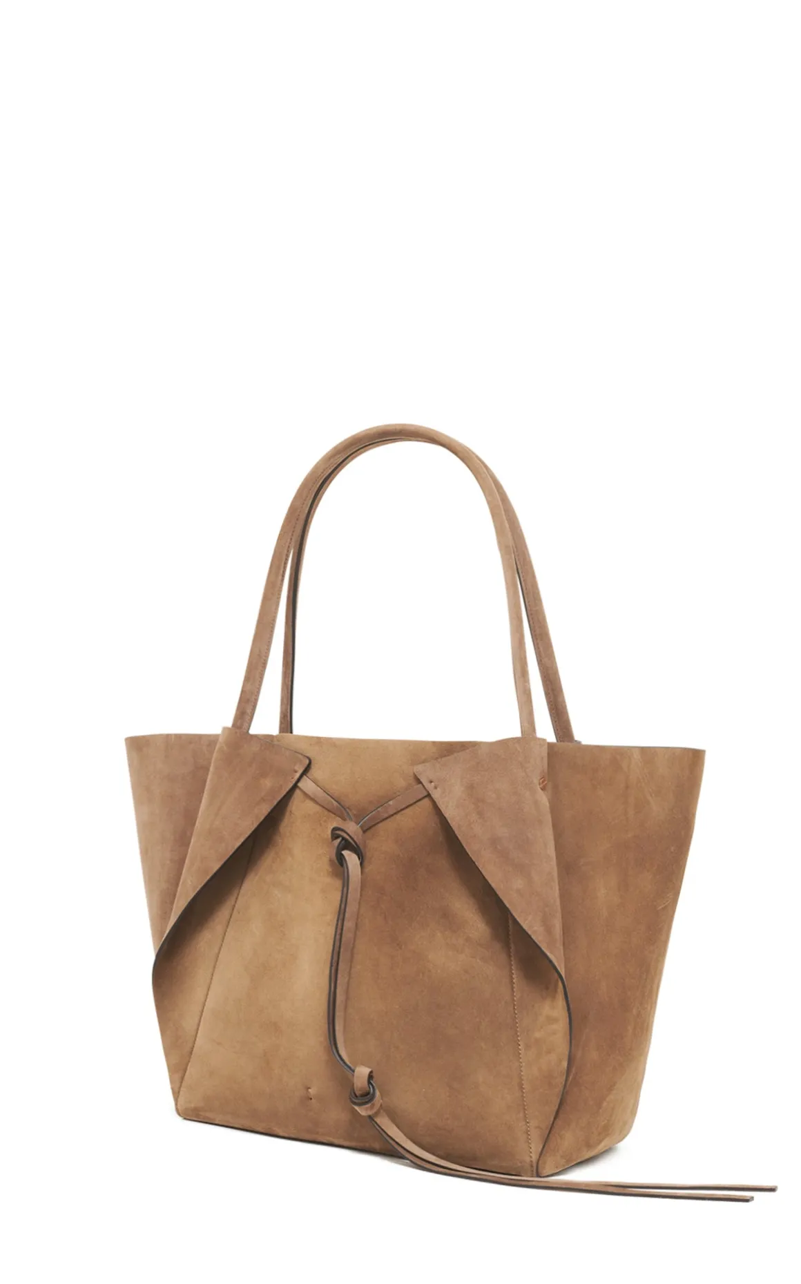 Marija Tote Bag in Dark Sand Suede