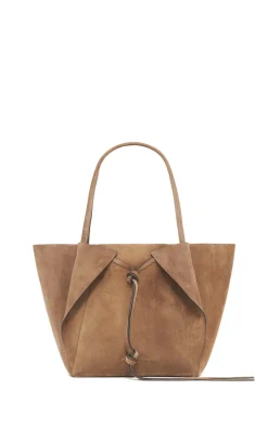 Marija Tote Bag in Dark Sand Suede