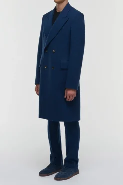 Mcaffrey Coat in Electric Navy Speckled Cashmere