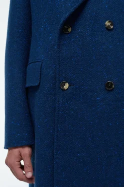 Mcaffrey Coat in Electric Navy Speckled Cashmere