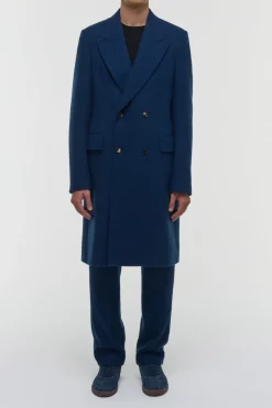 Mcaffrey Coat in Electric Navy Speckled Cashmere
