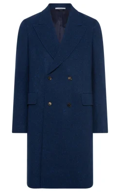 Mcaffrey Coat in Electric Navy Speckled Cashmere