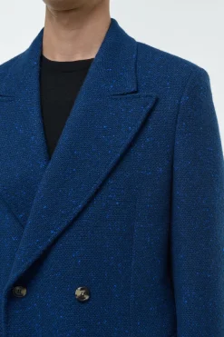 Mcaffrey Coat in Electric Navy Speckled Cashmere