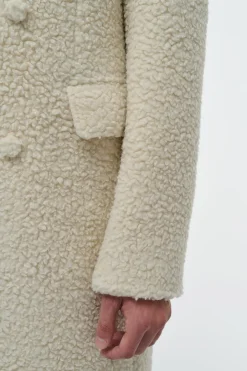 Mcaffrey Coat in Ivory Cashmere Silk