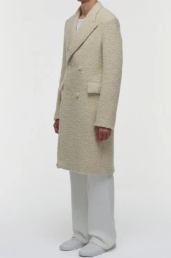 Mcaffrey Coat in Ivory Cashmere Silk