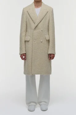 Mcaffrey Coat in Ivory Cashmere Silk