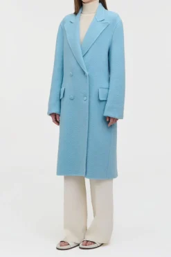 Mcaffrey Coat in Light Blue Cashmere Felt