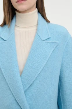 Mcaffrey Coat in Light Blue Cashmere Felt