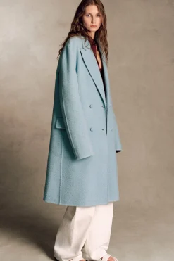 Mcaffrey Coat in Light Blue Cashmere Felt