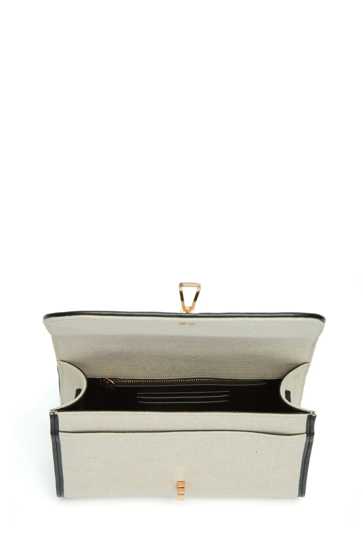 Medium Leonora Flap Bag in Beige Linen