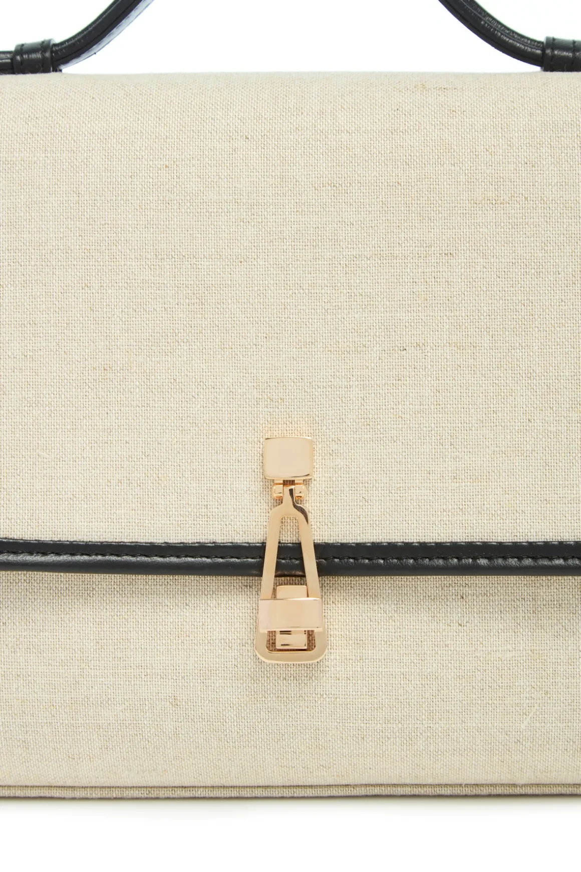 Medium Leonora Flap Bag in Beige Linen