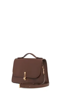 Medium Leonora Flap Bag in Chocolate Leather