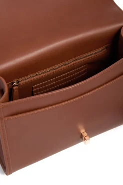 Medium Leonora Flap Bag in Cognac Leather
