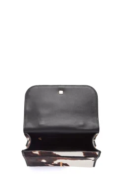 Medium Leonora Flap Bag in Ivory Cognac Multi Pony Hair
