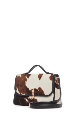 Medium Leonora Flap Bag in Ivory Cognac Multi Pony Hair